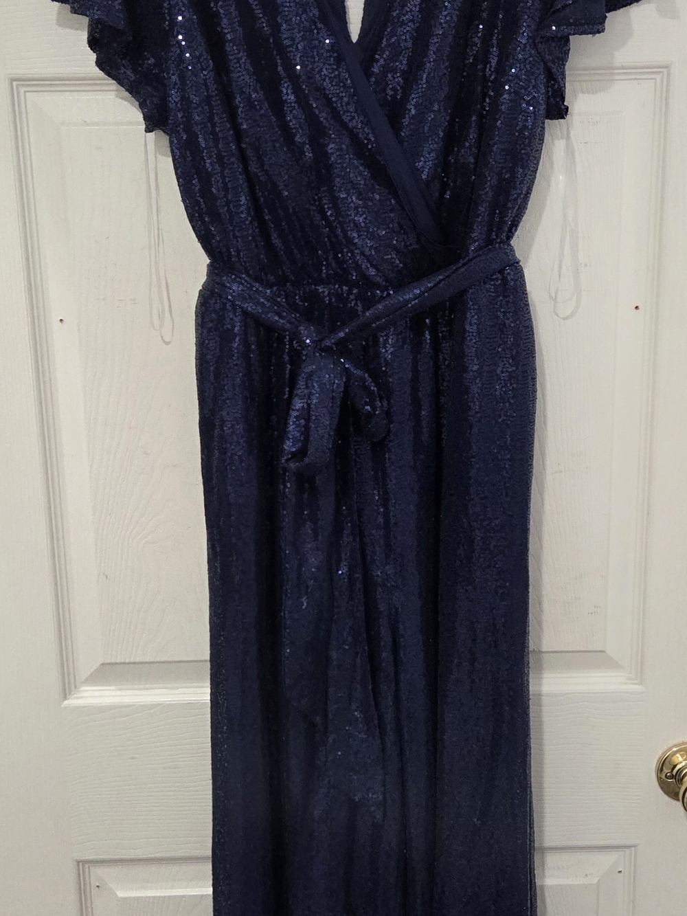 Lane Bryant Navy Sequin Jumpsuit